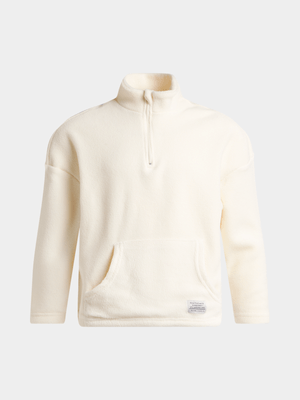 Jet Older Boys Cream Fleece 1/4 Zip Active Top