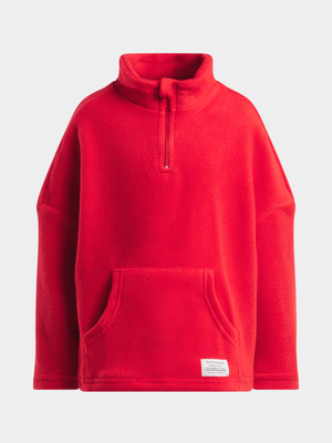 Jet Younger Boys Red Fleece 1/4 Zip Active Top