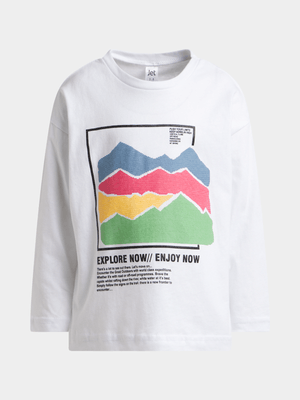 Jet Younger Boys White Explore Now T-Shirt