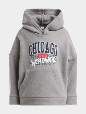 Jet Younger Boys Grey Chicago Worldwide Hoodie