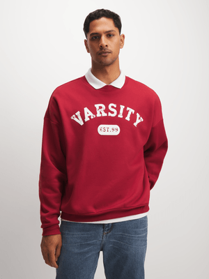 Exact Men's Red Graphic Print Sweat Top