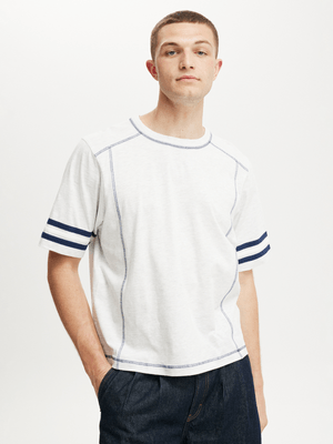 Men's Cotton On Grey Cropped Fit Panel T-Shirt