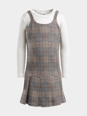 Jet Younger Girls Stone/Grey Pinafore Dress