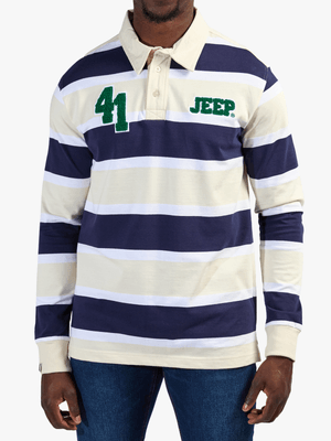Men's Jeep Yarndye Stripe Rugby Polo