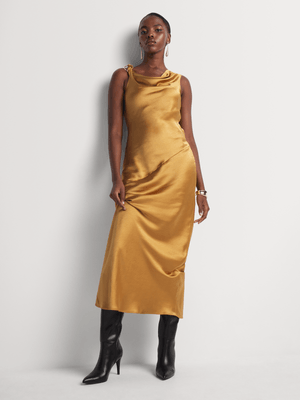 Luella Satin Draped Column Dress