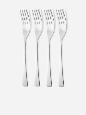 Contemp Cutlery Fork Set Of 4 Silver