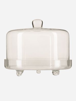Glass Serveware Cake Stand 3 Feet Glass Dome 23X28cm