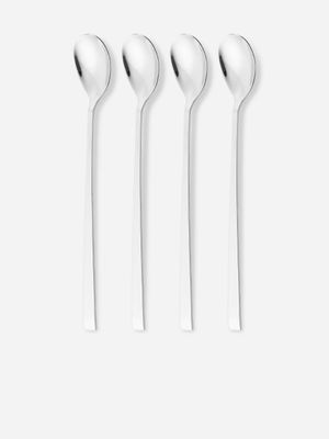 Contemp Cutlery Soda Spn Hangsell Setof 4 Silver