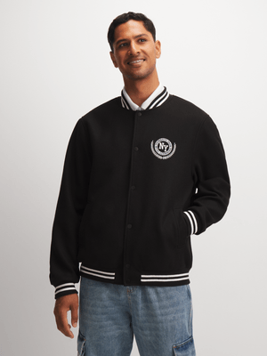 Exact Men's Black Varsity Bomber Jacket