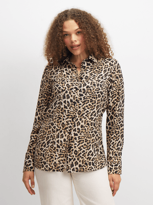Jet Women's Animal Print Georgette Shirt