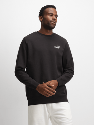 Mens Puma Logo Black/White Crewneck
