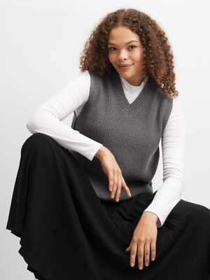 Jet Women's Grey Knitted Vest