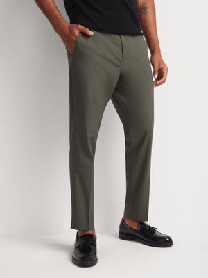 Men's Markham Slim Tapered Micro Houndstooth Green Trouser