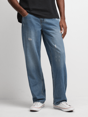 Jet Men's Light Wash Straight Leg Jeans