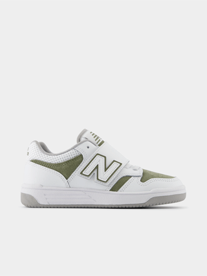 New Balance Kids 480 White/Fatigue Sneaker