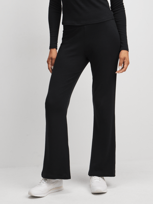 Jet Women's Black Rib Flare Pants