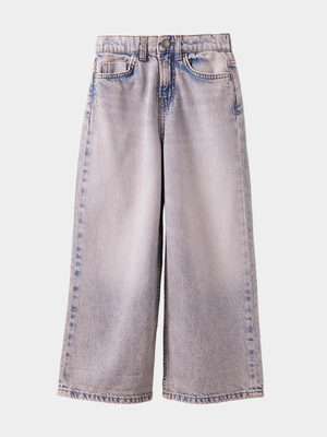 Cotton On Kids Girl Pink  Super Wide Leg Denim Jeans