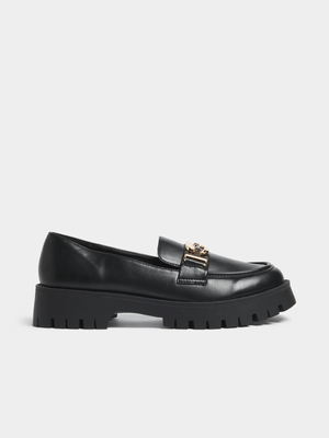 Exact Women's Black Chunky Loafers