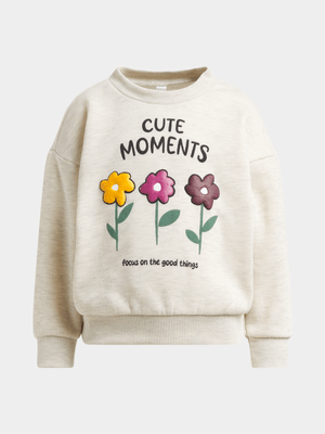 Exact Younger Girl's Natural Graphic Print Sweat Top