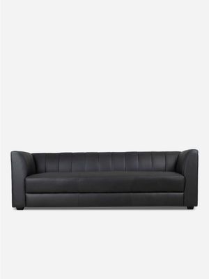 Alexa 4 Seater Leather Couch Matrix Black
