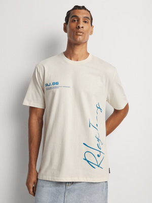 Men's Relay Jeans Signature Multi Panel Milk Graphic T-Shirt