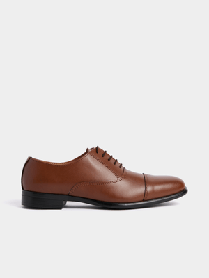 Jet Men's Tan Toe Cap Derby Shoes