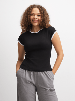 Jet Women's Black Contrast T-Shirt