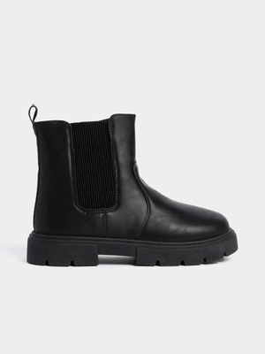 Jet Older Girls Black Chelsea Boots