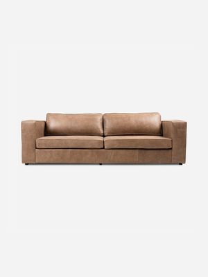 Huxley 4 Seater Couch Kalahari Leather Taupe