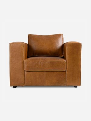 Huxley 1 Seater Couch Leather Sylvana Ginger