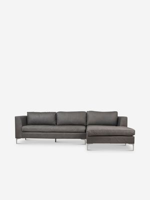 Loxton Corner Unit Couch RHF Leather Okovango Storm Grey