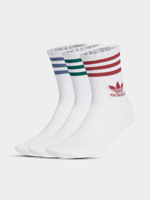 adidas Originals Unisex 3 Pack Crew Multicolour Socks