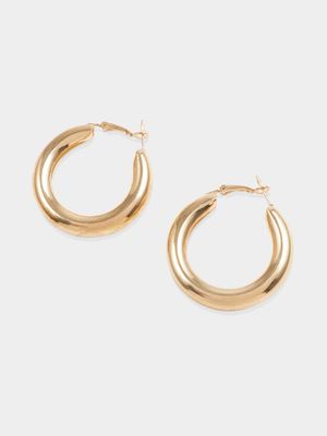 The FIX Women's Gold Chunky Mini Hoop Earrings
