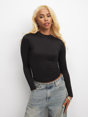 The FIX Women's Black Turtle Neck Top