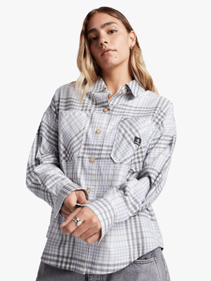 Converse Women's Blue Flannel Oversized Shirt
