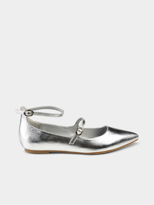 Women's Madison Babs Silver Pump With Ankle Tie