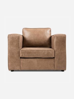 Huxley 1 Seater Couch Kalahari Leather Brown