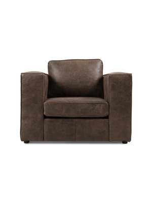 Huxley 1 Seater Couch Kalahari Leather Brown