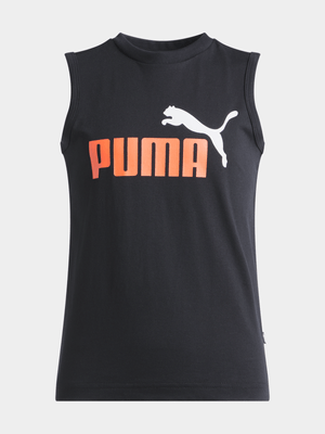 Puma Boys Ess+ 2 Colour Black/Orange Tank