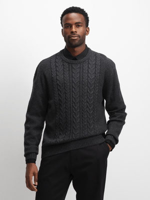 Exact Men's Grey Cable Knit Jersey