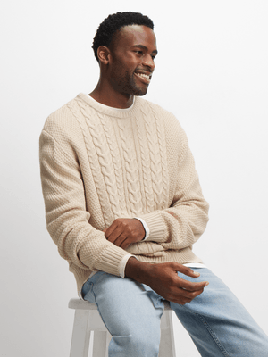 Exact Men's Natural Cable Knit Jersey