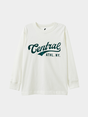 Cotton On Kids Boy White Long Sleeve Jonny T-shirt