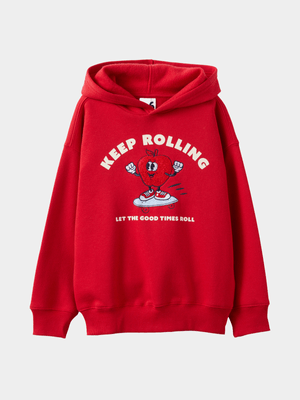 Cotton On Kids Boy Red Sammy Oversize Hoodie