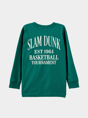 Cotton On Kids Boy Green Long Sleeve Jonny T-shirt