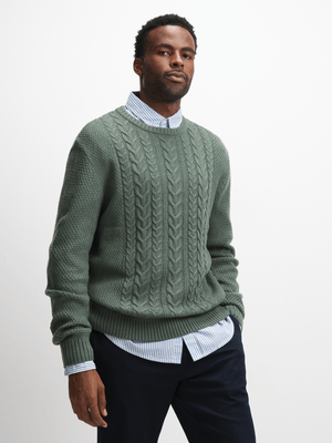 Exact Men's Green Cable Knit Jersey