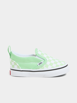 Vans Toddlers Checkerboard Slip-On Green/White Sneaker