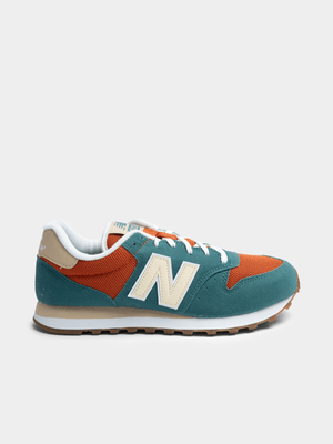 Mens New Balance 500 Green/Orange Sneaker