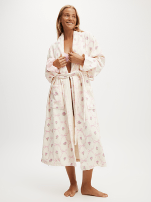 Women's Cotton On Pink Luxe Terry Robe