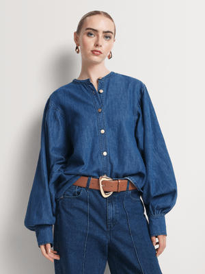 Luella Denim Boho Blouse