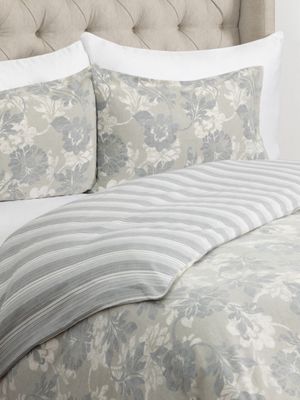 Modern Bloom Cotton Winter Bedding Duvet Cover Grey
